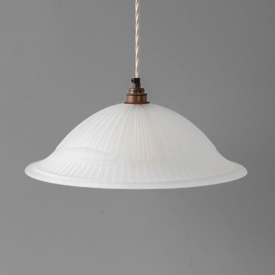 Embossed Frosted Glass Shade Pendant Set