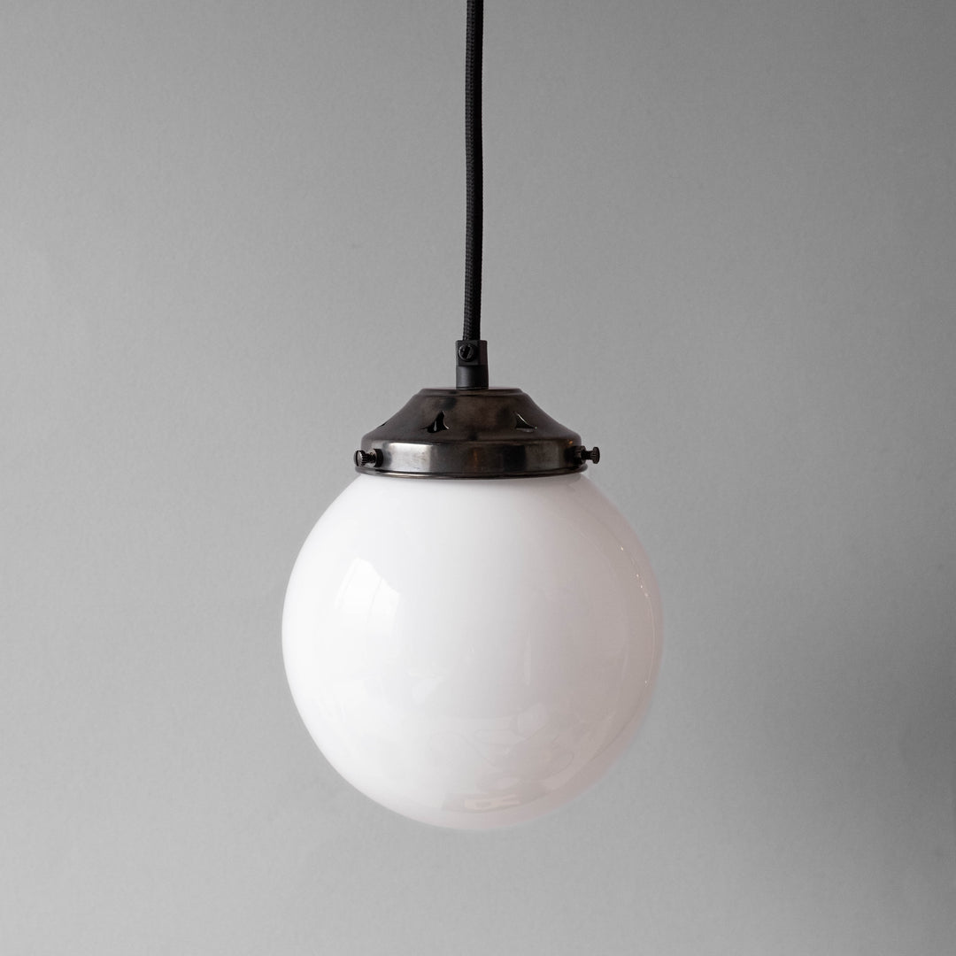 Small Opaline Globe Pendant Set
