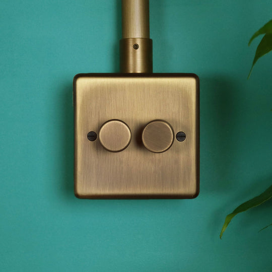 Antique Brass 2 Gang 2 Way Dimmer Switch