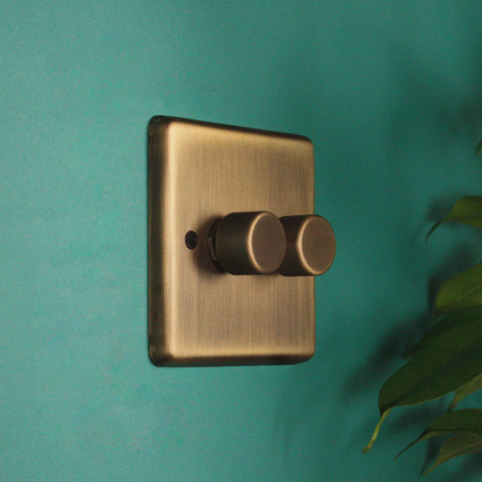 Antique Brass 2 Gang 2 Way Dimmer Switch