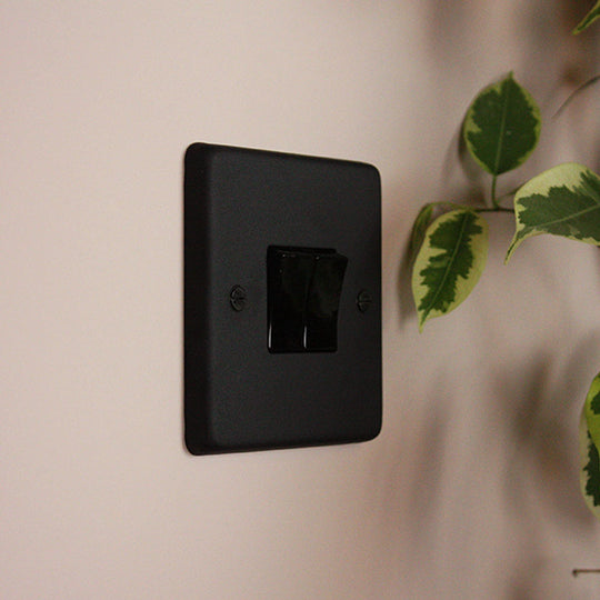 Textured Black 2 Gang 2 Way Switch