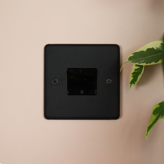 Textured Black 2 Gang 2 Way Switch