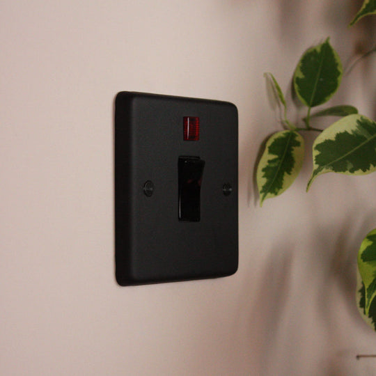 Textured Black 20A Double Pole Switch