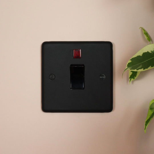 Textured Black 20A Double Pole Switch