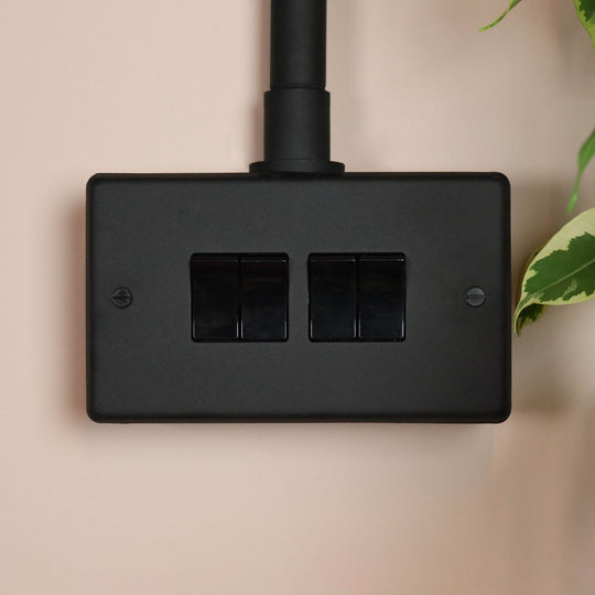 Textured Black 4 Gang 2 Way Switch