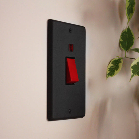 Textured Black 45A Double Pole Switch
