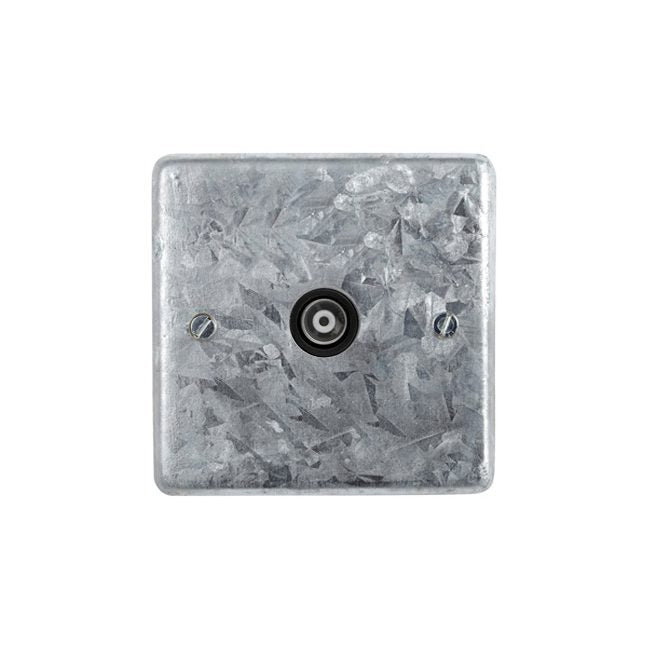Galvanised Aerial Socket - Black
