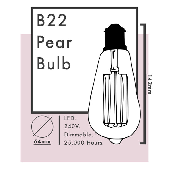 E27 / B22 LED Pear Shaped Filament Bulb