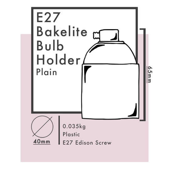 E27 Bakelite Bulb Holders - Black