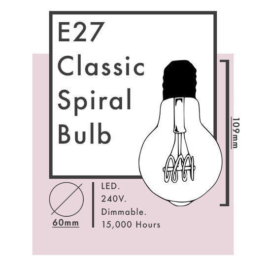 E27 / B22 LED Classic Spiral Filament Bulb