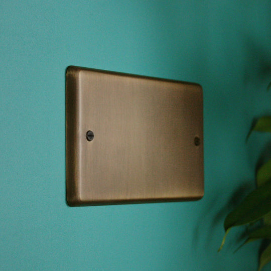 Antique Brass Double Blank Plate