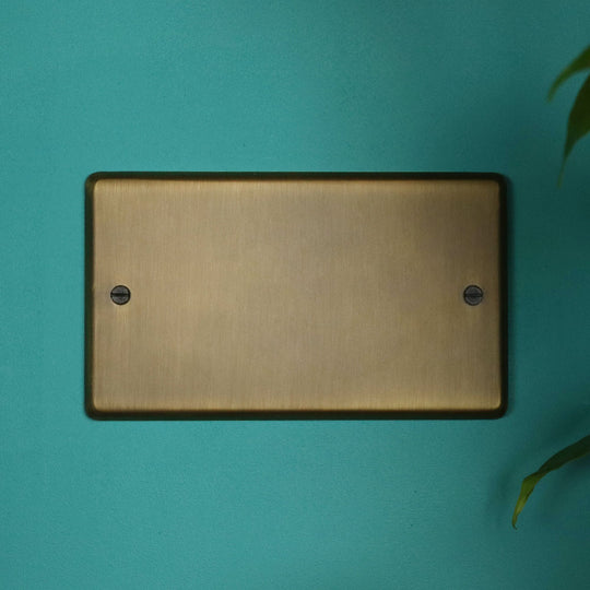 Antique Brass Double Blank Plate