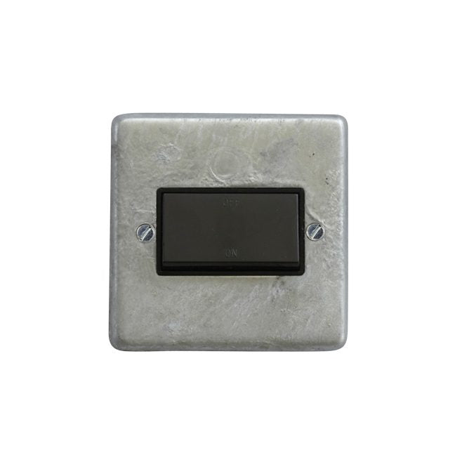 Galvanised 6A Fan Switch - Black