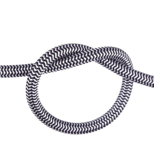 Black and White Round Fabric Cable