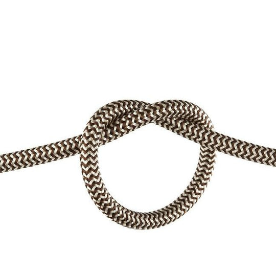 Brown and Cream Round Fabric Cable