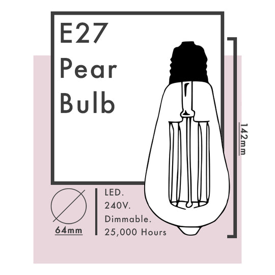 E27 / B22 LED Pear Shaped Filament Bulb