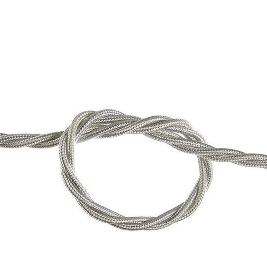 Silver Twisted Fabric Cable