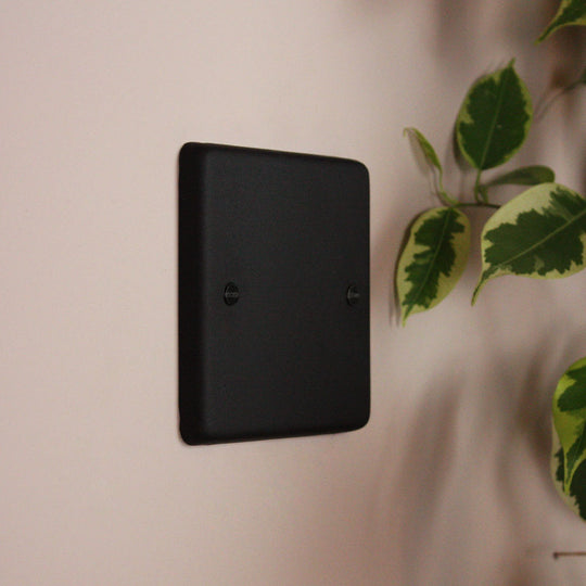 Textured Black Single Blank Plate