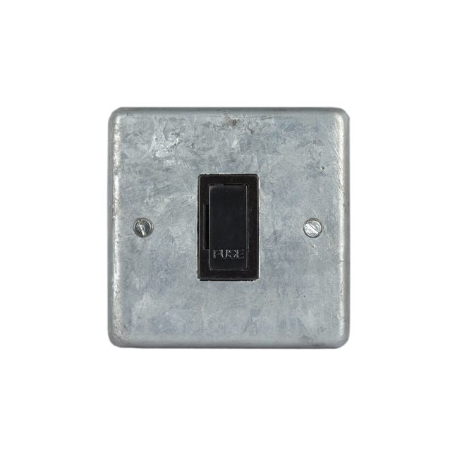 Galvanised Unswitched Fused Connection Unit - Black