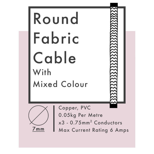Brown and Cream Round Fabric Cable