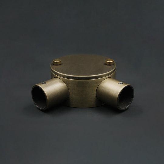 20mm Conduit Angle Box - Antique Brass