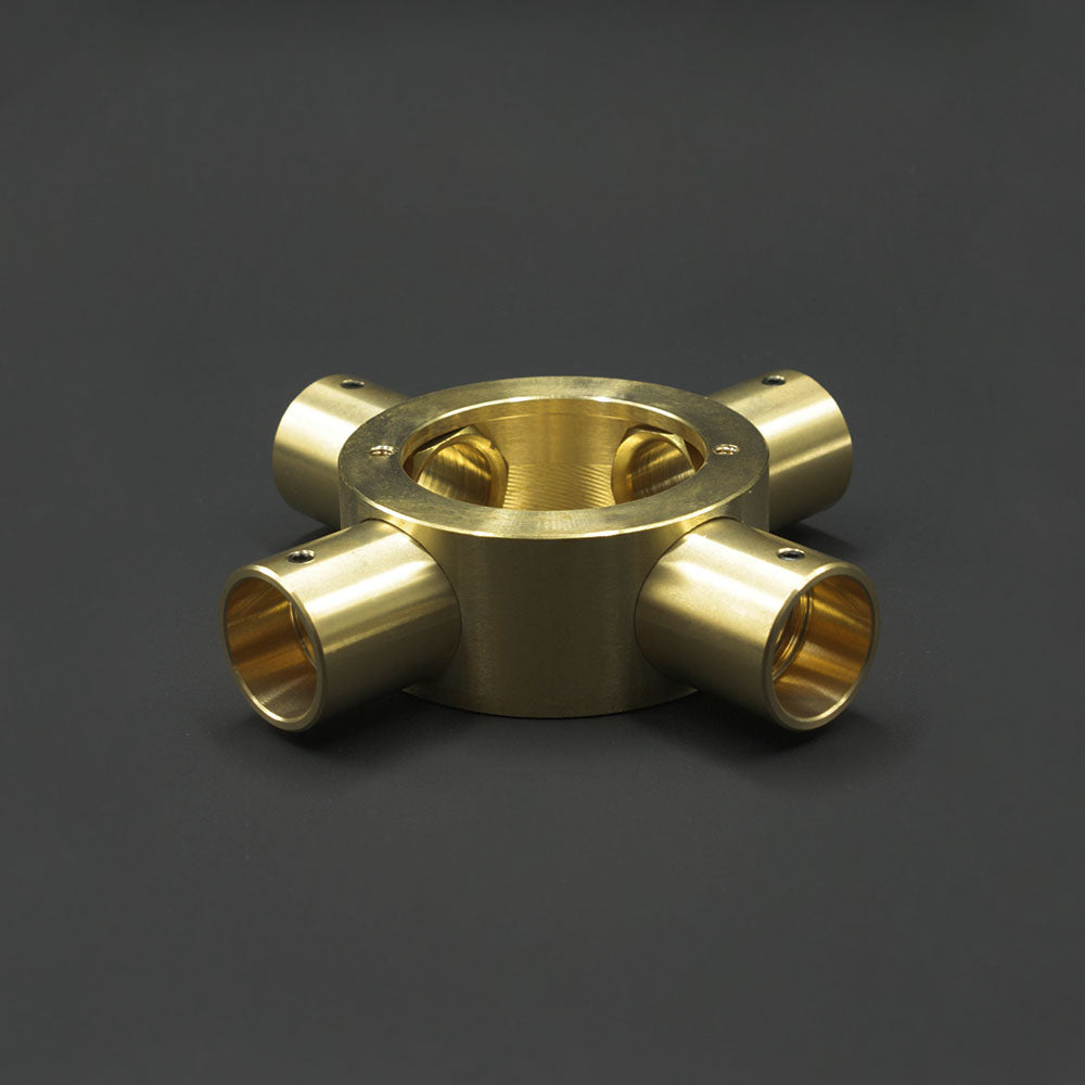 20mm Conduit Cross Box - Raw Brass