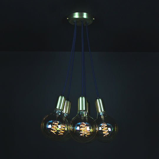 Brushed Brass 5 Bulb Cluster