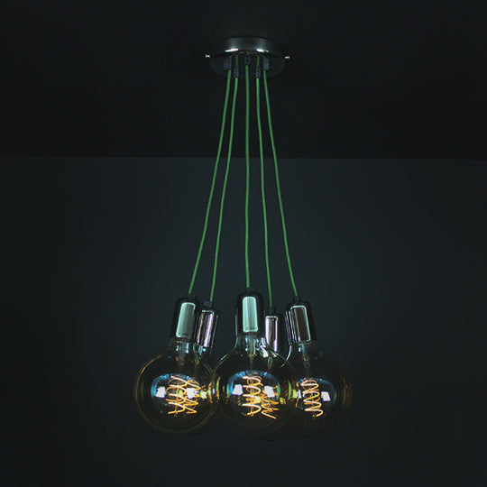 Polished Nickel 5 Bulb Cluster