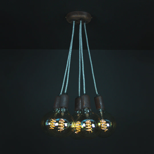 Rusted 5 Bulb Cluster