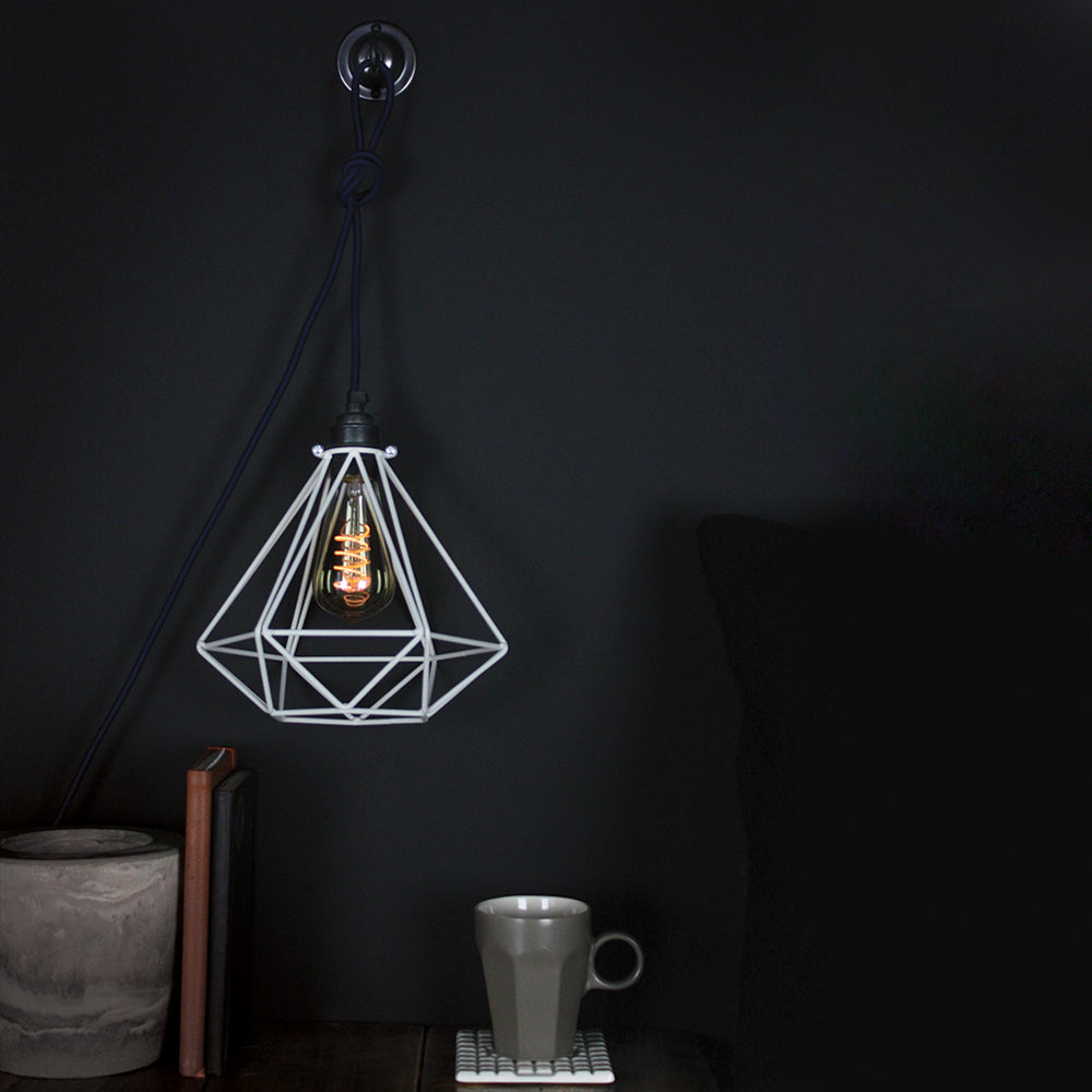Grey Diamond Cage Lamp