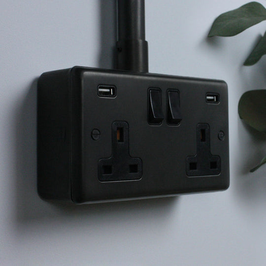 Dark Bronze Double Socket with USB