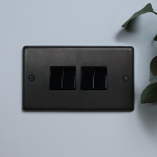 Dark Bronze 4 Gang 2 Way Switch