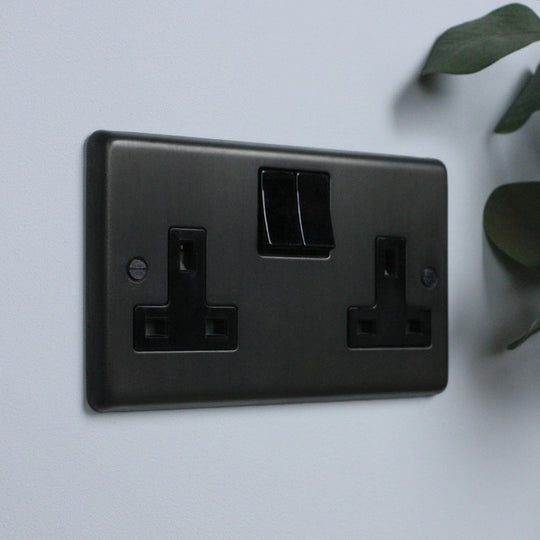 Dark Bronze Double Socket Outlet