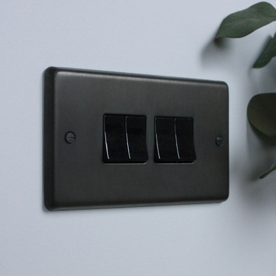 Dark Bronze 4 Gang 2 Way Switch