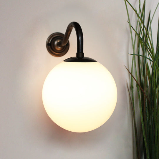 Swan Neck With Opaline Globe