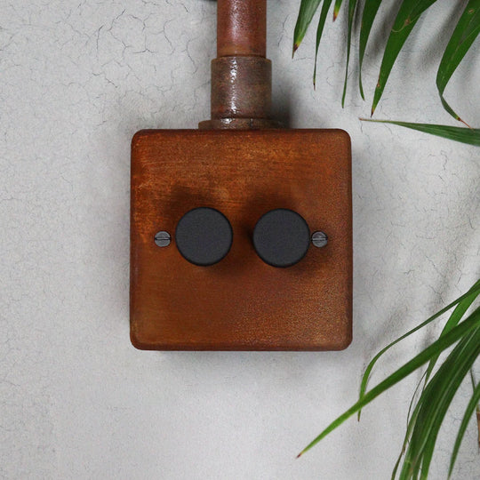 Rusted 2 Gang 2 Way Dimmer Switch