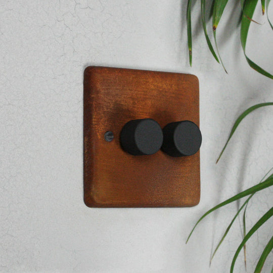 Rusted 2 Gang 2 Way Dimmer Switch