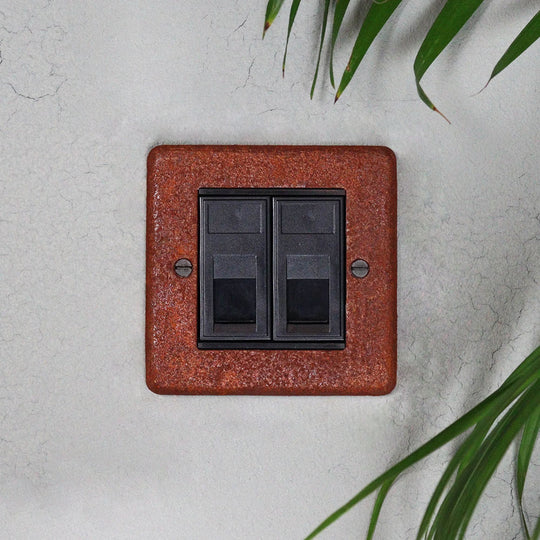 Rusted 2 Gang RJ45 Socket