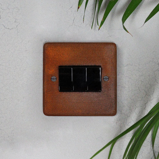 Rusted 3 Gang 2 Way Switch