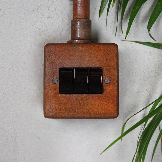 Rusted 3 Gang 2 Way Switch