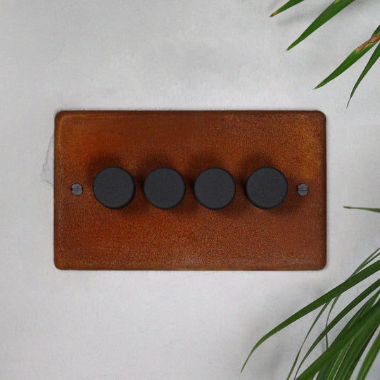 Rusted 4 Gang 2 Way Dimmer Switch