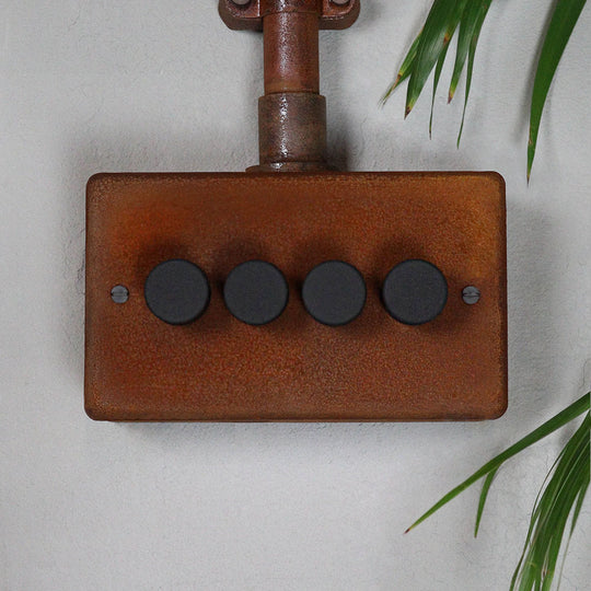 Rusted 4 Gang 2 Way Dimmer Switch