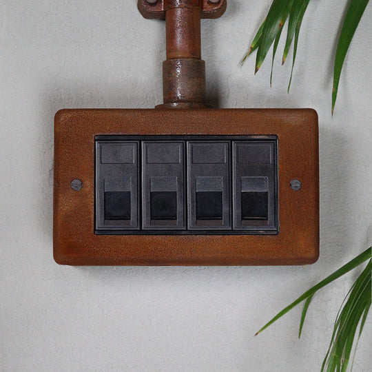 Rusted 4 Gang RJ45 Socket