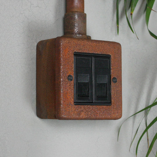 Rusted 2 Gang RJ45 Socket