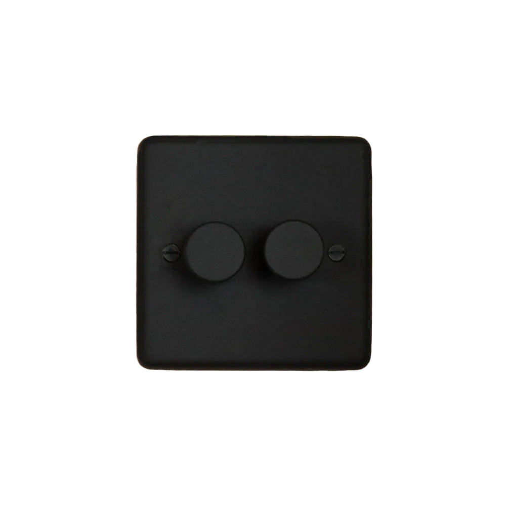 Textured Black 2 Gang 2 Way Dimmer Switch