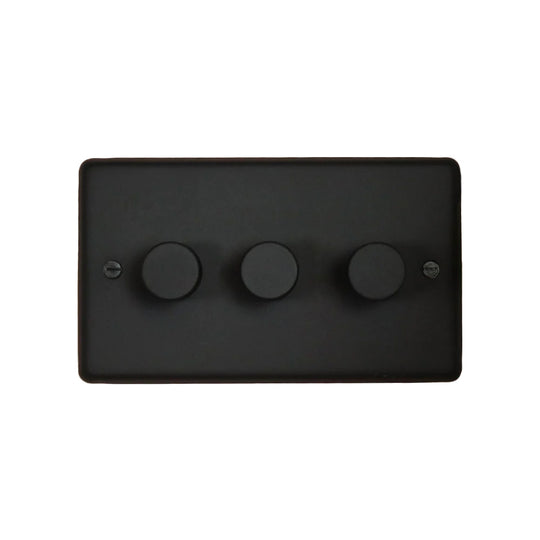 Textured Black 3 Gang 2 Way Dimmer Switch