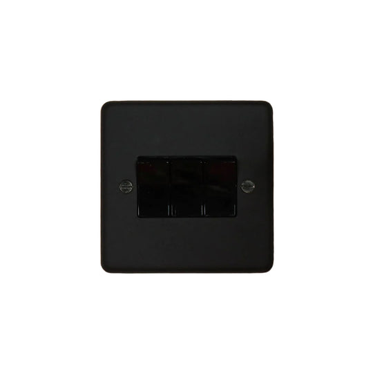 Textured Black 3 Gang 2 Way Switch