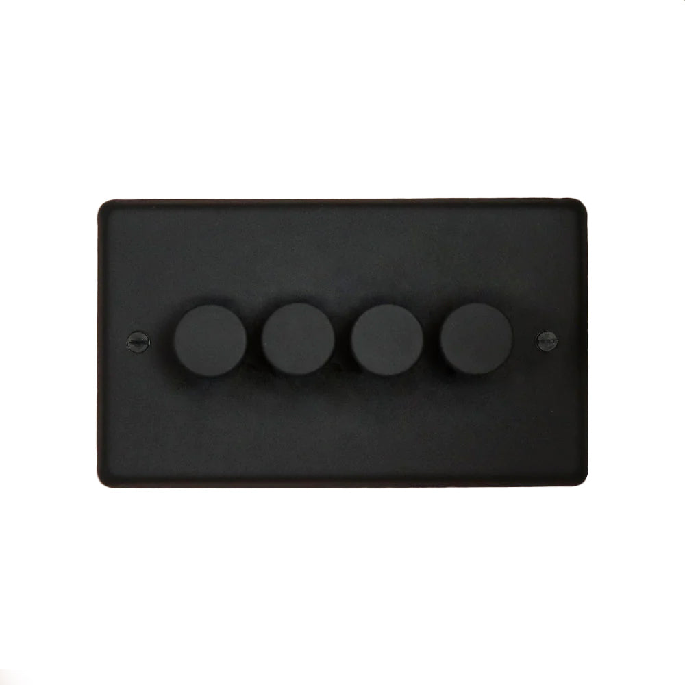 Textured Black 4 Gang Dimmer Switch