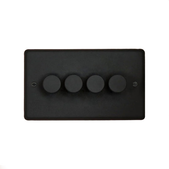 Textured Black 4 Gang Dimmer Switch