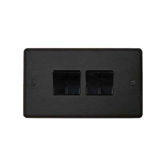 Textured Black 4 Gang 2 Way Switch